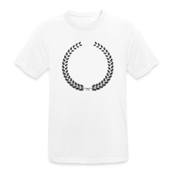 Laurel Wreath Vintage Award Badge Frame Vector - Männer T-Shirt atmungsaktiv - Weiß - Vorne - AI Model Male 185 dark (185cm)