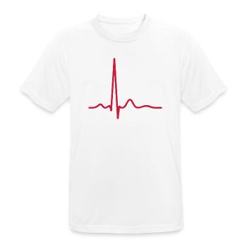 Herzschlag-EKG-Linie Medizinischer Pulswellen-Ikon-Vektor - Männer T-Shirt atmungsaktiv - Weiß - Vorne - AI Model Male 185 dark (185cm)