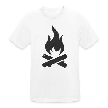 Lagerfeuer-Logo-Symbol - Männer T-Shirt atmungsaktiv - Weiß - Vorne - AI Model Male 185 dark (185cm)