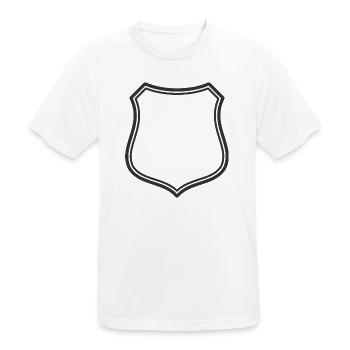 Leeres Schildlinien-Symbol Abzeichen Wappen Umrisssymbol - Männer T-Shirt atmungsaktiv - Weiß - Vorne - AI Model Male 185 dark (185cm)