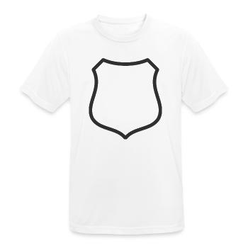 Leeres Schildlinien-Symbol Abzeichen Wappen Umrisssymbol - Männer T-Shirt atmungsaktiv - Weiß - Vorne - AI Model Male 185 dark (185cm)