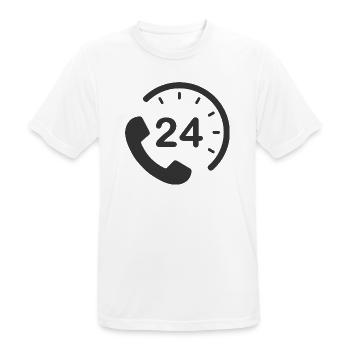 24/7 h Service - Männer T-Shirt atmungsaktiv - Weiß - Vorne - AI Model Male 185 dark (185cm)