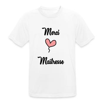 GELIEBTE. VIELEN DANK. DANKE, HERRIN - Männer T-Shirt atmungsaktiv - Weiß - Vorne - AI Model Male 185 dark (185cm)