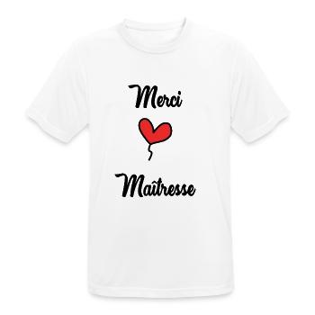 THANK YOU. MISTRESS - Men's Breathable T-Shirt - white - Front - AI Model Male 185 dark (185cm)