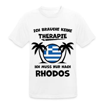 Rhodos Griechenland – Urlaub & Erinnerungen - Männer T-Shirt atmungsaktiv - Weiß - Vorne - AI Model Male 185 dark (185cm)
