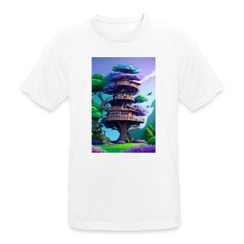 Treehouse Purple - Männer T-Shirt atmungsaktiv - Weiß - Vorne - AI Model Male 185 dark (185cm)