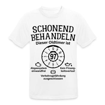 97. Geburtstag Schonend Behandeln Oldtimer Ist 97 - Männer T-Shirt atmungsaktiv - Weiß - Vorne - AI Model Male 185 dark (185cm)