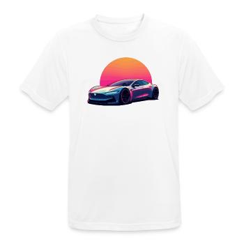 Elektrische Welle - Männer T-Shirt atmungsaktiv - Weiß - Vorne - AI Model Male 185 dark (185cm)