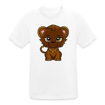 lion cub - Men's Breathable T-Shirt - white - Front - AI Model Male 185 dark (185cm)