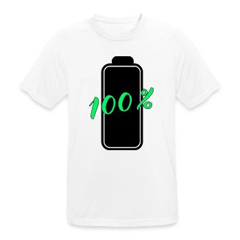 Batterie hat 100% volle Energie - Männer T-Shirt atmungsaktiv - Weiß - Vorne - AI Model Male 185 dark (185cm)