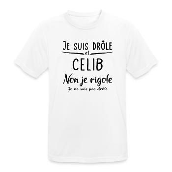 Je suis drôle et celibataire - T-shirt respirant Homme - blanc - Devant - AI Model Male 185 dark (185cm)