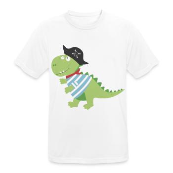 Dino Pirat Piratenkostüm Halloween Karneval Jungen - Männer T-Shirt atmungsaktiv - Weiß - Vorne - AI Model Male 185 dark (185cm)