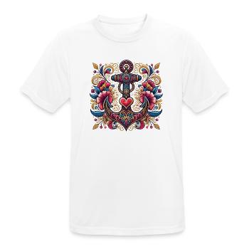 Anker mit Herz - Männer T-Shirt atmungsaktiv - Weiß - Vorne - AI Model Male 185 dark (185cm)