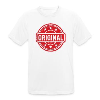 Ursprüngliches Grunge-Gummistempel-Abzeichen-Vektordesign - Männer T-Shirt atmungsaktiv - Weiß - Vorne - AI Model Male 185 dark (185cm)