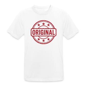 Ursprüngliches Grunge-Gummistempel-Abzeichen-Vektordesign - Männer T-Shirt atmungsaktiv - Weiß - Vorne - AI Model Male 185 dark (185cm)