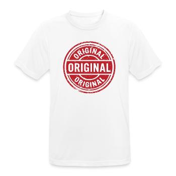 Ursprüngliches Grunge-Gummistempel-Abzeichen-Vektordesign - Männer T-Shirt atmungsaktiv - Weiß - Vorne - AI Model Male 185 dark (185cm)