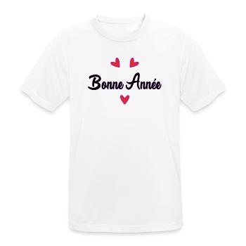 HAPPY NEW YEAR. NEW YEAR'S EVE. BEST WISHES - Men's Breathable T-Shirt - white - Front - AI Model Male 185 dark (185cm)