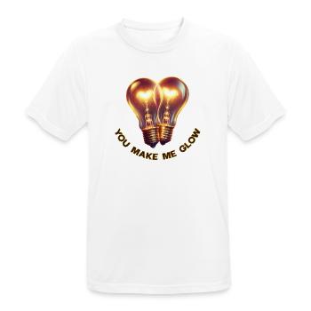 You Make Me Glow - Männer T-Shirt atmungsaktiv - Weiß - Vorne - AI Model Male 185 dark (185cm)