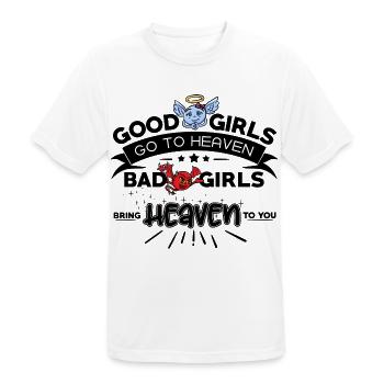 Good Girls go to Heaven, Bad Girls bring Heaven - Männer T-Shirt atmungsaktiv - Weiß - Vorne - AI Model Male 185 dark (185cm)