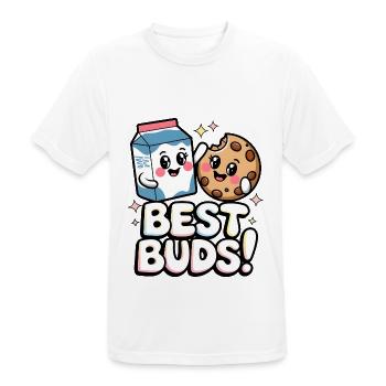 Best Buds! - Men's Breathable T-Shirt - white - Front - AI Model Male 185 dark (185cm)