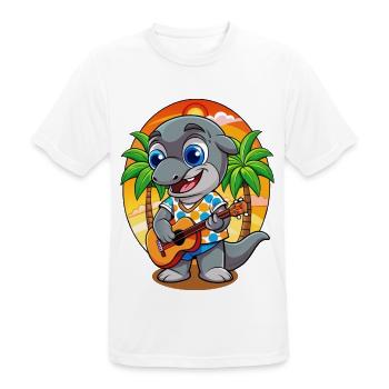 Lustige Delphin Cartoon Sommer Strand Sonnenbrille - Männer T-Shirt atmungsaktiv - Weiß - Vorne - AI Model Male 185 dark (185cm)