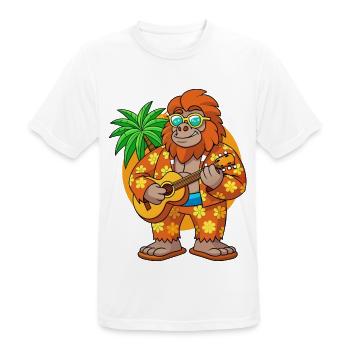 Lustige Bigfoot Cartoon Sommer Strand Sonnenbrille - Männer T-Shirt atmungsaktiv - Weiß - Vorne - AI Model Male 185 dark (185cm)