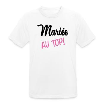 HOCHZEIT. HERZ. PAAR. ICH HABE GERADE GEHEIRATET. Junggesellinnenabschied - Männer T-Shirt atmungsaktiv - Weiß - Vorne - AI Model Male 185 dark (185cm)