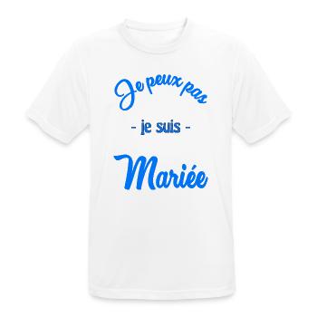 HOCHZEIT. HERZ. PAAR. ICH HABE GERADE GEHEIRATET. Junggesellinnenabschied - Männer T-Shirt atmungsaktiv - Weiß - Vorne - AI Model Male 185 dark (185cm)