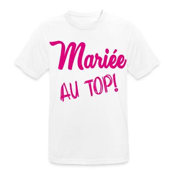 MARIEE. FUTURE MARIEE. EVJF. TEAM MARIEE - T-shirt respirant Homme - blanc - Devant - AI Model Male 185 dark (185cm)