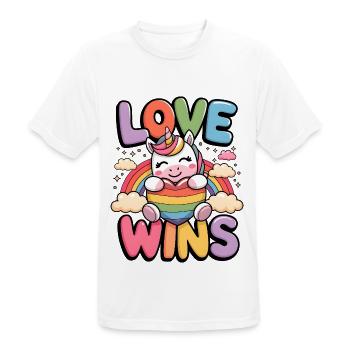Liebe gewinnt - Männer T-Shirt atmungsaktiv - Weiß - Vorne - AI Model Male 185 dark (185cm)