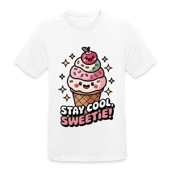 Bleib cool, Süßer! - Männer T-Shirt atmungsaktiv - Weiß - Vorne - AI Model Male 185 dark (185cm)