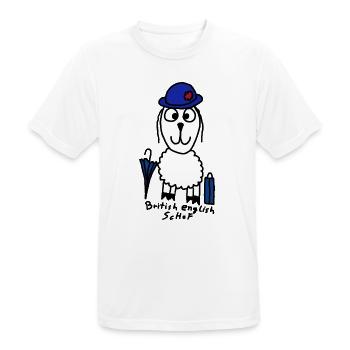 British English ScHoF - Männer T-Shirt atmungsaktiv - Weiß - Vorne - AI Model Male 185 dark (185cm)
