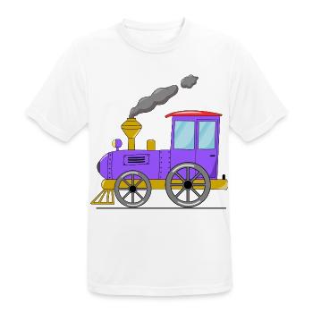 Kinderzug Eisenbahn lila - Männer T-Shirt atmungsaktiv - Weiß - Vorne - AI Model Male 185 dark (185cm)