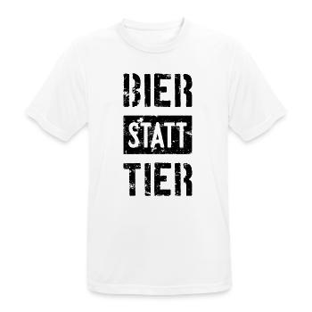 BIER STATT TIER - Männer T-Shirt atmungsaktiv - Weiß - Vorne - AI Model Male 185 dark (185cm)