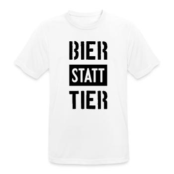 BIER STATT TIER VEGAN VEGANER - Männer T-Shirt atmungsaktiv - Weiß - Vorne - AI Model Male 185 dark (185cm)