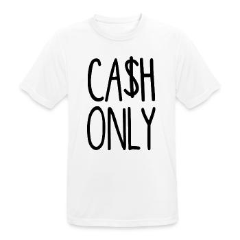 cash only - ca$h only - nur Bargeld - Männer T-Shirt atmungsaktiv - Weiß - Vorne - AI Model Male 185 dark (185cm)