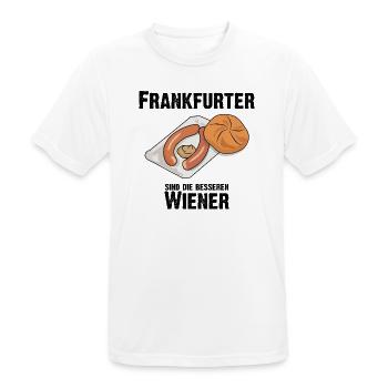 Frankfurter sind die besseren Wiener Würstchen - Männer T-Shirt atmungsaktiv - Weiß - Vorne - AI Model Male 185 dark (185cm)