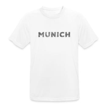 Munich Bavière German City Hatching lettrage - T-shirt respirant Homme - blanc - Devant - AI Model Male 185 dark (185cm)