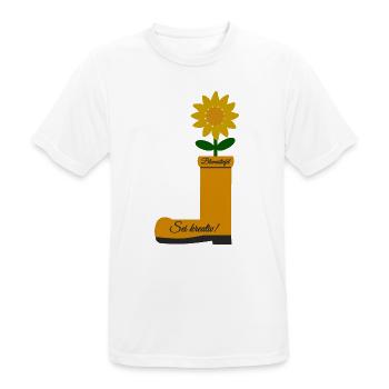 Flower Boots - Men's Breathable T-Shirt - white - Front - AI Model Male 185 dark (185cm)