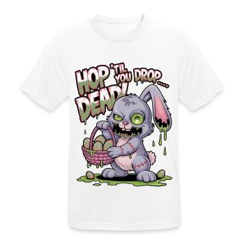 Hüpfe, bis du tot umfällst! - Männer T-Shirt atmungsaktiv - Weiß - Vorne - AI Model Male 185 dark (185cm)
