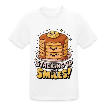 Staking Up The Smiles ! - T-shirt respirant Homme - blanc - Devant - AI Model Male 185 dark (185cm)