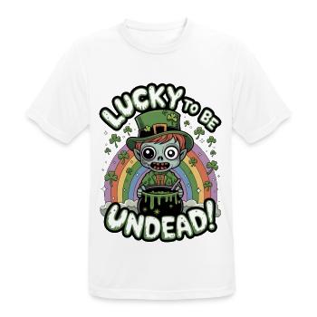 Lucky To Be Undead! - Men's Breathable T-Shirt - white - Front - AI Model Male 185 dark (185cm)
