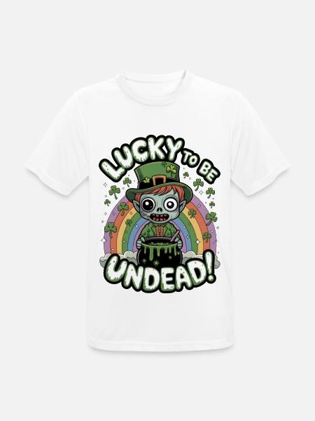 Lucky To Be Undead! - Men's Breathable T-Shirt - white