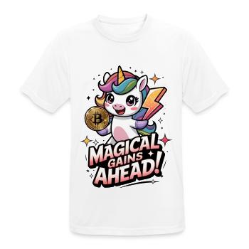 Magical Gains Ahead! - Men's Breathable T-Shirt - white - Front - AI Model Male 185 dark (185cm)