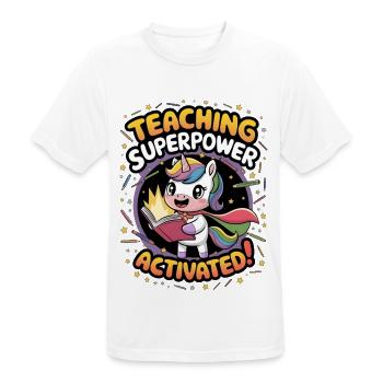 Teaching Superpower Activated! - Men's Breathable T-Shirt - white - Front - AI Model Male 185 dark (185cm)