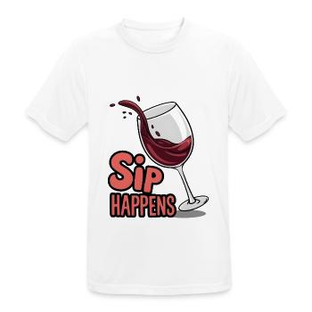 Sip Happens - Men's Breathable T-Shirt - white - Front - AI Model Male 185 dark (185cm)