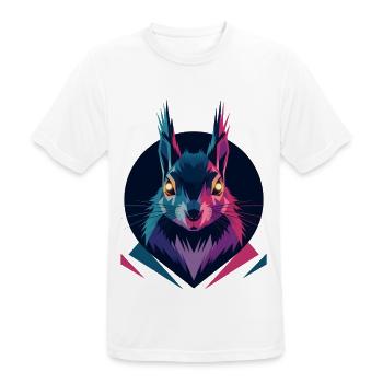 Low-poly Squirrel - Men's Breathable T-Shirt - white - Front - AI Model Male 185 dark (185cm)