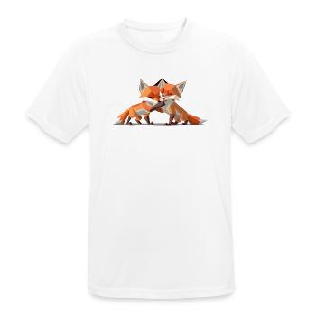 Renardeaux low-poly - T-shirt respirant Homme - blanc - Devant - AI Model Male 185 dark (185cm)