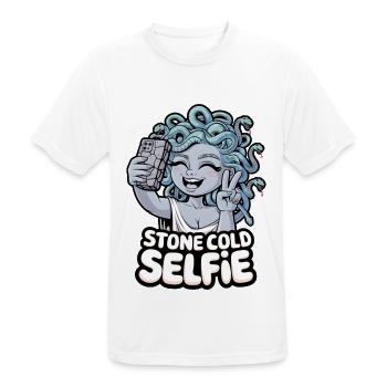 Stone Cold Selfie - Men's Breathable T-Shirt - white - Front - AI Model Male 185 dark (185cm)