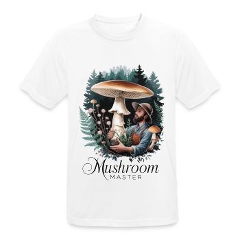 Pilzmeister - Männer T-Shirt atmungsaktiv - Weiß - Vorne - AI Model Male 185 dark (185cm)